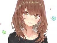 棕色头发黑色眼睛的女孩动漫头像-爱微控