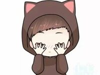 猫耳朵和兔耳朵卡通情侣头像系列-爱微控